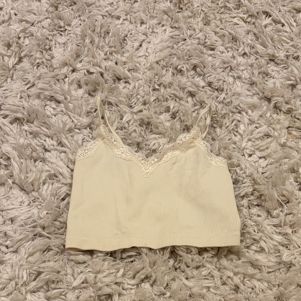 Target Wild Fable Cream Lace Trim Cami Top